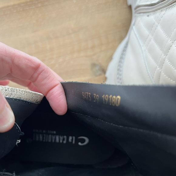 La Canadienne Yasmine Quilted Combat Boot In Bone Leather Size 8.5 New - Picture 9 of 12